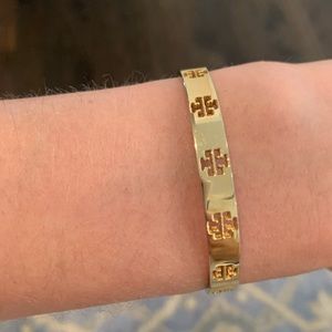 Tory Burch Gold Logo Cuff Bracelet